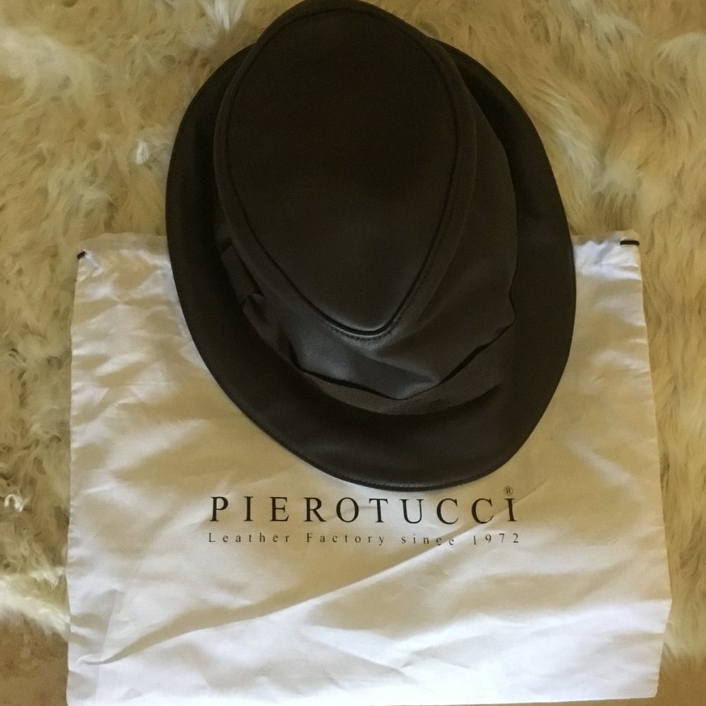 Pierotucci of Italy leather derby hat new XL $698